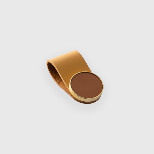 [ART1200061] Orange Leather Round Strap Pull 