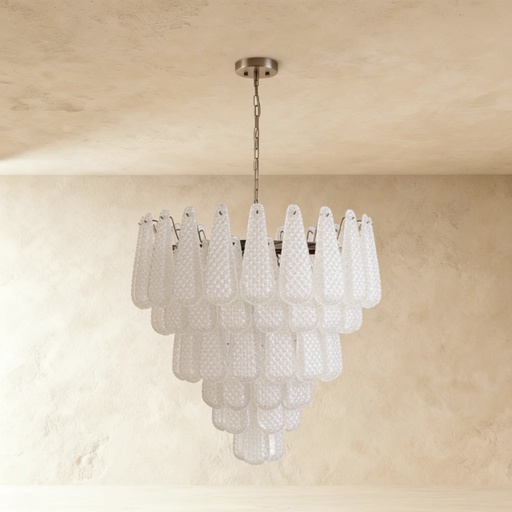 [MRCH0002] Murano bianco elegance pendant 65*87
