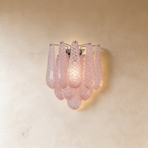[MRWL0005] Murano petal shimmer wall lamp STS