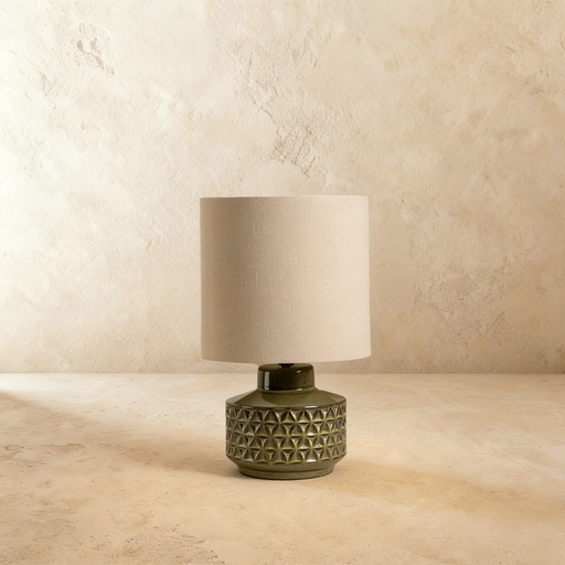 [GLTL0016] Green glazed reactive ceramic short table lamp STS
