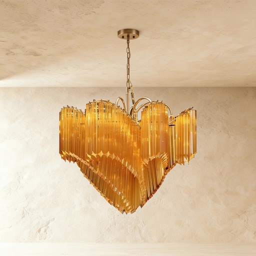 [MRCH0021] MURANO BROWN CHANDELIER